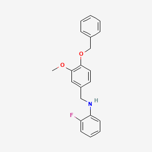 molecular formula C21H20FNO2 B5815540 2-fluoro-N-[(3-methoxy-4-phenylmethoxyphenyl)methyl]aniline 