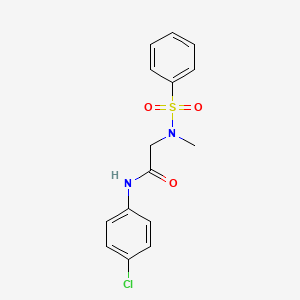 molecular formula C15H15ClN2O3S B5815563 N-(4-chlorophenyl)-N~2~-methyl-N~2~-(phenylsulfonyl)glycinamide 