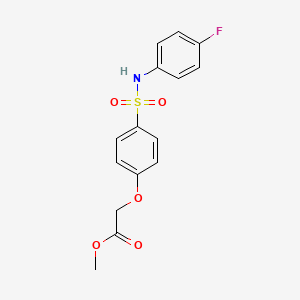 molecular formula C15H14FNO5S B5815654 Methyl 2-[4-[(4-fluorophenyl)sulfamoyl]phenoxy]acetate 