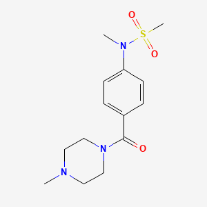 molecular formula C14H21N3O3S B5815680 N-methyl-N-{4-[(4-methylpiperazin-1-yl)carbonyl]phenyl}methanesulfonamide 