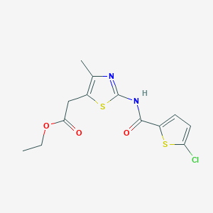 molecular formula C13H13ClN2O3S2 B5815696 ETHYL 2-(2-{[(5-CHLORO-2-THIENYL)CARBONYL]AMINO}-4-METHYL-1,3-THIAZOL-5-YL)ACETATE 