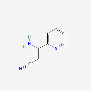 molecular formula C8H9N3 B581572 3-Amino-3-(pyridin-2-YL)propanenitrile CAS No. 1270489-77-4