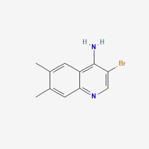 molecular formula C11H11BrN2 B581577 3-Bromo-6,7-dimethylquinolin-4-amine CAS No. 1210872-04-0