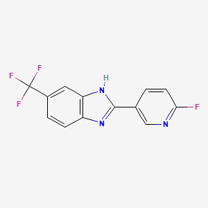 molecular formula C13H7F4N3 B581578 2-(6-Fluoropyridin-3-yl)-6-(trifluoromethyl)-1H-benzo[d]imidazole CAS No. 1356385-98-2
