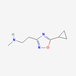 molecular formula C8H13N3O B581579 2-(5-Cyclopropyl-1,2,4-oxadiazol-3-yl)-N-methylethanamine CAS No. 1227465-59-9