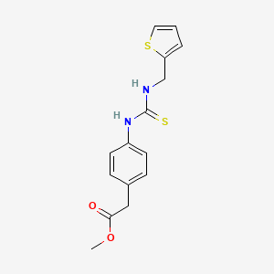 molecular formula C15H16N2O2S2 B5815825 Methyl (4-{[(thiophen-2-ylmethyl)carbamothioyl]amino}phenyl)acetate 