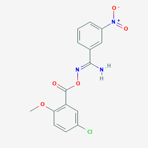molecular formula C15H12ClN3O5 B5815857 N'-{[(5-chloro-2-methoxyphenyl)carbonyl]oxy}-3-nitrobenzenecarboximidamide 