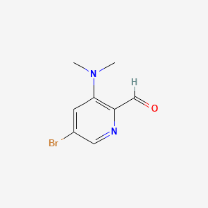 molecular formula C8H9BrN2O B581587 5-Bromo-3-(dimethylamino)picolinaldehyde CAS No. 1289061-05-7