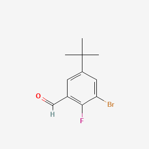 molecular formula C11H12BrFO B581592 3-Bromo-5-t-butyl-2-fluorobenzaldehyde CAS No. 1291487-24-5