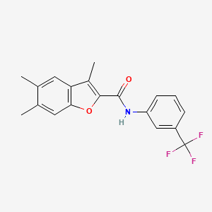 molecular formula C19H16F3NO2 B5815964 3,5,6-trimethyl-N-[3-(trifluoromethyl)phenyl]-1-benzofuran-2-carboxamide 