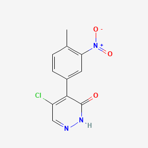 molecular formula C11H8ClN3O3 B581597 5-Chloro-4-(4-methyl-3-nitrophenyl)pyridazin-3(2H)-one CAS No. 1245646-50-7