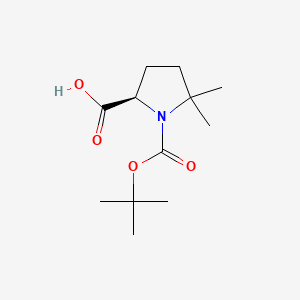 molecular formula C12H21NO4 B581598 (R)-Boc-5,5-dimethyl-pyrrolidine-2-carboxylic acid CAS No. 1310680-32-0