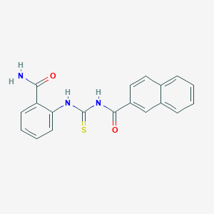 molecular formula C19H15N3O2S B5816056 N-[(2-carbamoylphenyl)carbamothioyl]naphthalene-2-carboxamide 