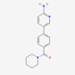 molecular formula C17H19N3O B581608 (4-(6-Aminopyridin-3-yl)phenyl)(piperidin-1-yl)methanone CAS No. 1314987-03-5