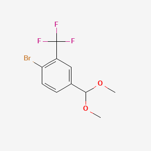 molecular formula C10H10BrF3O2 B581610 1-Bromo-4-(dimethoxymethyl)-2-(trifluoromethyl)benzene CAS No. 1314987-38-6