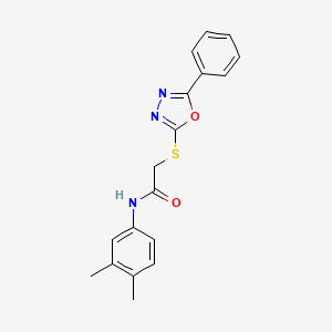 molecular formula C18H17N3O2S B5816149 N-(3,4-Dimethylphenyl)-2-((5-phenyl-1,3,4-oxadiazol-2-yl)thio)acetamide 