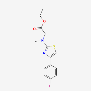 molecular formula C14H15FN2O2S B5816286 Ethyl 2-[[4-(4-fluorophenyl)-1,3-thiazol-2-yl]-methylamino]acetate 