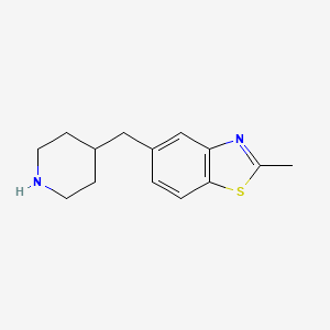 molecular formula C14H18N2S B581629 Benzothiazole, 2-methyl-5-(4-piperidinylmethyl)- CAS No. 1263279-88-4