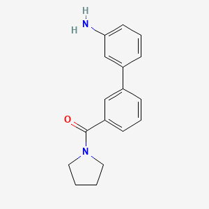 molecular formula C17H18N2O B581640 3-Amino-3'-(pyrrolidinocarbonyl)biphenyl CAS No. 1335041-71-8