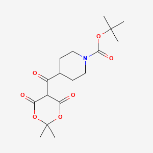 molecular formula C17H25NO7 B581641 1-BOC-4-(2,2-Dimethyl-4,6-dioxo-[1,3]dioxane-5-carbonyl)piperidine CAS No. 1336874-02-2