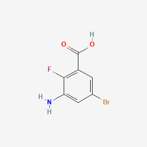 molecular formula C7H5BrFNO2 B581644 3-Amino-5-bromo-2-fluorobenzoic acid CAS No. 1339056-03-9