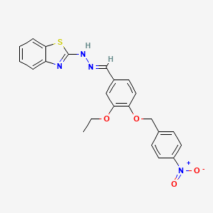 molecular formula C23H20N4O4S B5816468 N-[(E)-[3-ethoxy-4-[(4-nitrophenyl)methoxy]phenyl]methylideneamino]-1,3-benzothiazol-2-amine 