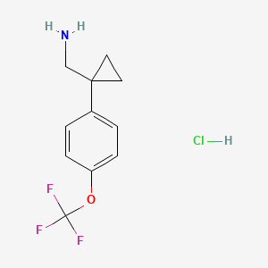 molecular formula C11H13ClF3NO B581649 (1-(4-(Trifluoromethoxy)phenyl)cyclopropyl)methanamine hydrochloride CAS No. 1209685-75-5