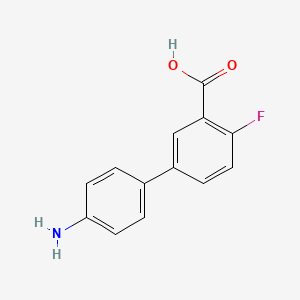 molecular formula C13H10FNO2 B581651 5-(4-Aminophenyl)-2-fluorobenzoic acid CAS No. 1345471-46-6
