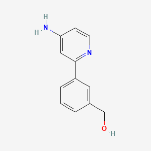 molecular formula C12H12N2O B581656 4-Amino-2-(3-hydroxymethylphenyl)pyridine CAS No. 1345472-23-2