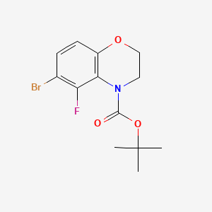 molecular formula C13H15BrFNO3 B581660 4-BOC-6-Bromo-5-fluoro-2,3-dihydro-1,4-benzoxazine CAS No. 1352318-72-9