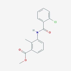 molecular formula C16H14ClNO3 B5816610 methyl 3-[(2-chlorobenzoyl)amino]-2-methylbenzoate 
