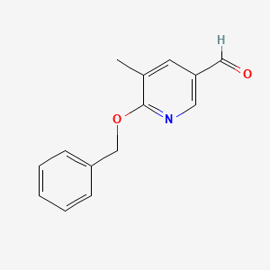 molecular formula C14H13NO2 B581663 6-(Benzyloxy)-5-methylpyridine-3-carbaldehyde CAS No. 1355224-75-7