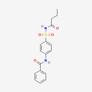 molecular formula C17H18N2O4S B5816631 N-[4-(butanoylsulfamoyl)phenyl]benzamide 