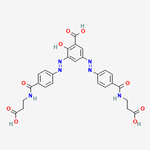 molecular formula C27H24N6O9 B581666 Benzoic acid, 3,5-bis((1E)-2-(4-(((2-carboxyethyl)amino)carbonyl)phenyl)diazenyl)-2-hydroxy- CAS No. 1242567-11-8