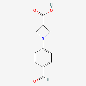 molecular formula C11H11NO3 B581667 1-(4-Formylphenyl)azetidine-3-carboxylic acid CAS No. 1355248-05-3