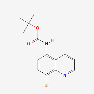 molecular formula C14H15BrN2O2 B581669 5-(N-BOC-氨基)-8-溴喹啉 CAS No. 1365272-14-5