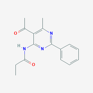 molecular formula C16H17N3O2 B5816696 N-(5-acetyl-6-methyl-2-phenylpyrimidin-4-yl)propanamide 