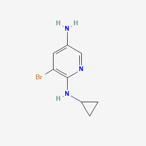 molecular formula C8H10BrN3 B581670 5-Amino-3-bromo-2-(cyclopropylamino)pyridine CAS No. 1365272-52-1