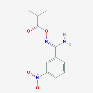 molecular formula C11H13N3O4 B5816731 N'-[(2-methylpropanoyl)oxy]-3-nitrobenzenecarboximidamide 