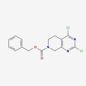 molecular formula C15H13Cl2N3O2 B581676 2,4-二氯-5,6-二氢吡啶并[3,4-d]嘧啶-7(8H)-甲酸苄酯 CAS No. 1370411-44-1