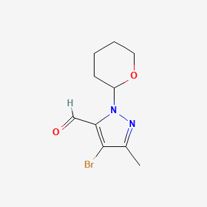molecular formula C10H13BrN2O2 B581683 4-Bromo-5-methyl-2-(oxan-2-yl)pyrazole-3-carbaldehyde CAS No. 1373232-52-0