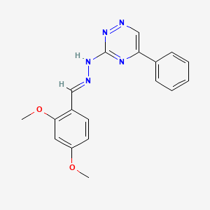 molecular formula C18H17N5O2 B5817064 N-[(E)-(2,4-dimethoxyphenyl)methylideneamino]-5-phenyl-1,2,4-triazin-3-amine 