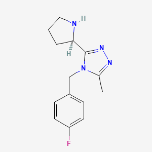 molecular formula C14H17FN4 B581707 4-(4-fluorobenzyl)-3-methyl-5-((R)-pyrrolidin-2-yl)-4H-1,2,4-triazole CAS No. 1263284-19-0