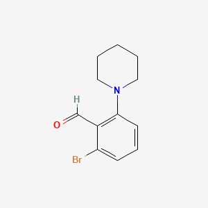 molecular formula C12H14BrNO B581709 2-Bromo-6-(piperidin-1-yl)benzaldehyde CAS No. 1375068-93-1