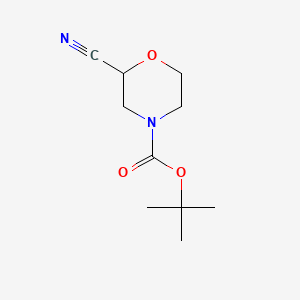 molecular formula C10H16N2O3 B581711 叔丁基 2-氰基吗啉-4-羧酸酯 CAS No. 1211592-70-9