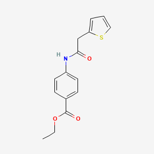 molecular formula C15H15NO3S B5817139 ETHYL 4-[2-(THIOPHEN-2-YL)ACETAMIDO]BENZOATE 
