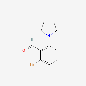 molecular formula C11H12BrNO B581717 2-溴-6-(吡咯烷-1-基)苯甲醛 CAS No. 1375069-38-7