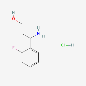 molecular formula C9H13ClFNO B581721 3-氨基-3-(2-氟苯基)丙醇盐酸盐 CAS No. 1379915-20-4