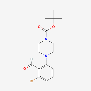 molecular formula C16H21BrN2O3 B581722 2-Bromo-6-(4-BOC-piperazino)benzaldehyde CAS No. 1381944-27-9