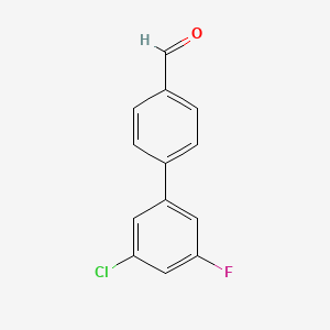 molecular formula C13H8ClFO B581723 4-(3-Chloro-5-fluorophenyl)benzaldehyde CAS No. 1381944-68-8